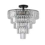 Sunpez 19.7 Modern 5-Tier K9 Crystal Chandeliers – 10-Light Luxury Flush Mount Ceiling Fixture