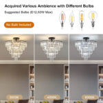 Sunpez 19.7 Modern 5-Tier K9 Crystal Chandeliers – 10-Light Luxury Flush Mount Ceiling Fixture